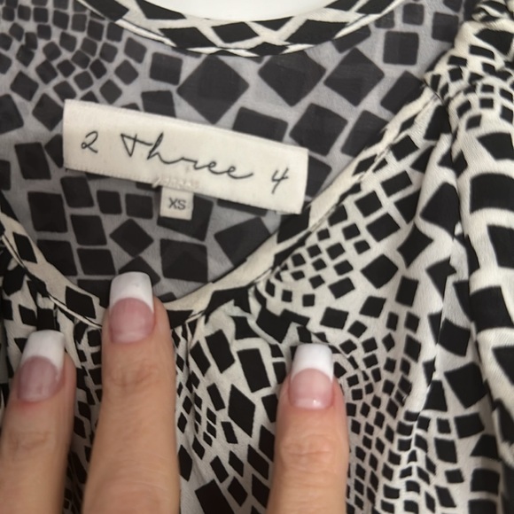 2 Three 4 Silk Cold Shoulder Mini Dress - Picture 6 of 10